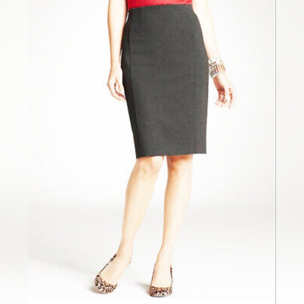 Ann Taylor Ponte Knit Skirt, Size 0, Charcoal Gray